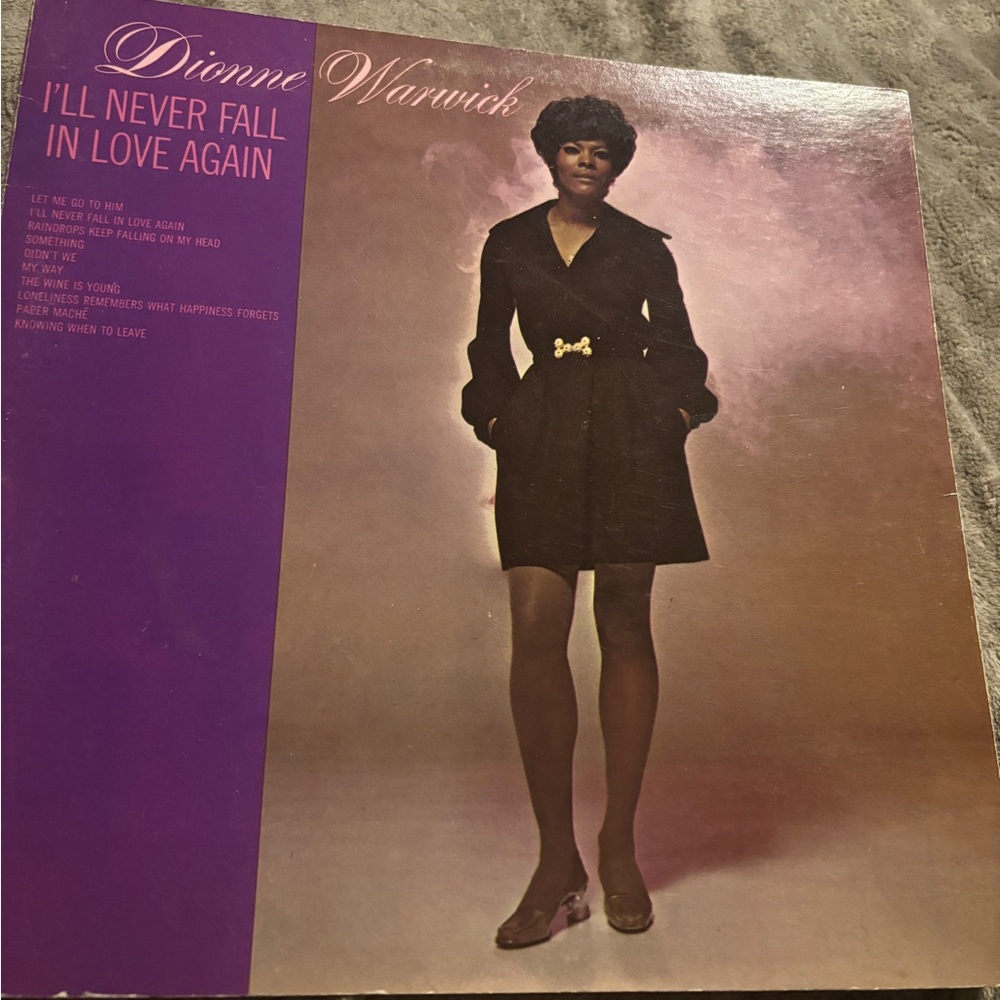 Dionne Warwick Vinyl Record - I'll Never Fall in Love Again